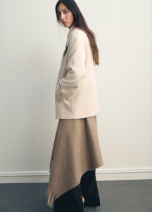 Палто от вълнена смес с двуредно закопчаване