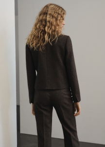 Блейзър със скъсена кройка от меланжирана вълна