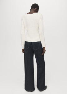 Плетен пуловер с лицеви шевове