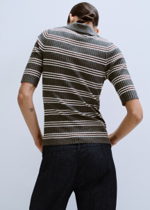 Трикотажен рипсен пуловер на райе