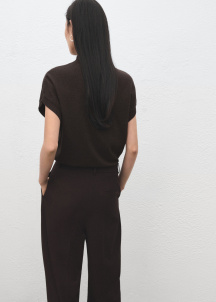 Пуловер от лурекс с къс ръкав