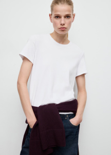 Памучна блуза с къс ръкав