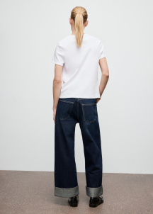 Памучна блуза с къс ръкав