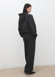 Суитшърт от меланжирана плетка с качулка