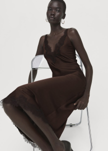 Рокля тип камизола от сатен