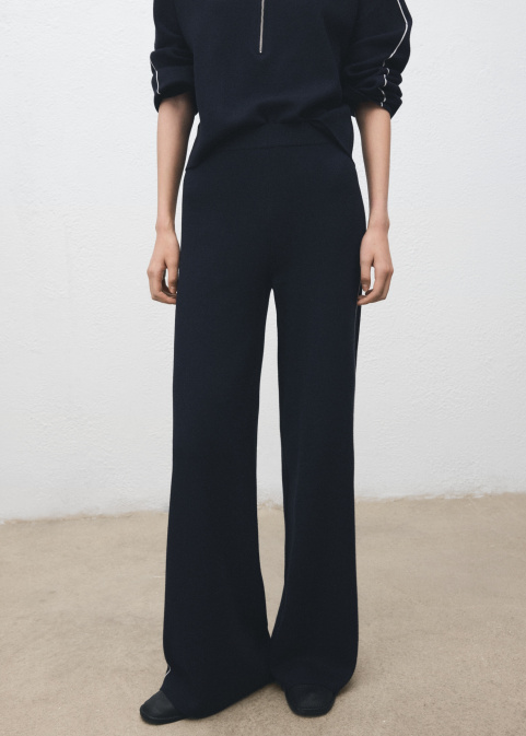 Прав панталон с контрастно райе